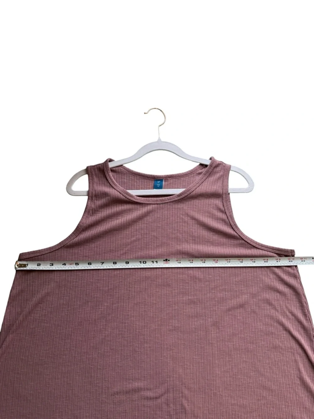 Old Navy Mauve Ribbed Tank Top Size XL Casual Minimalist Summer Stretch Basic - Picture 5 of 10
